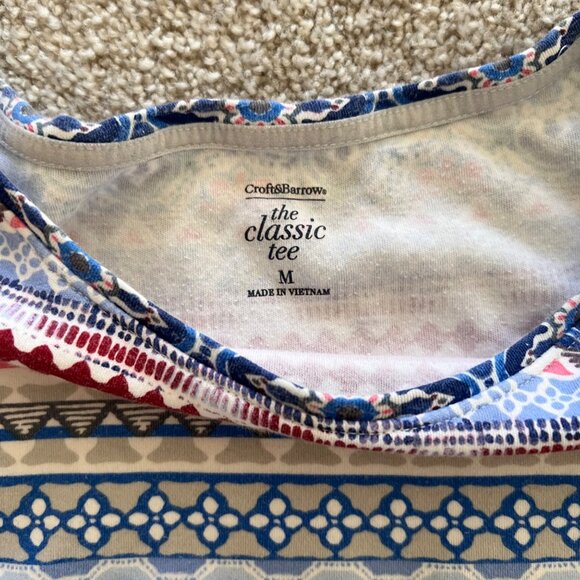 Pink & Blue Geometric Paisley Classic Cotton BabyTee M - Picture 3 of 6